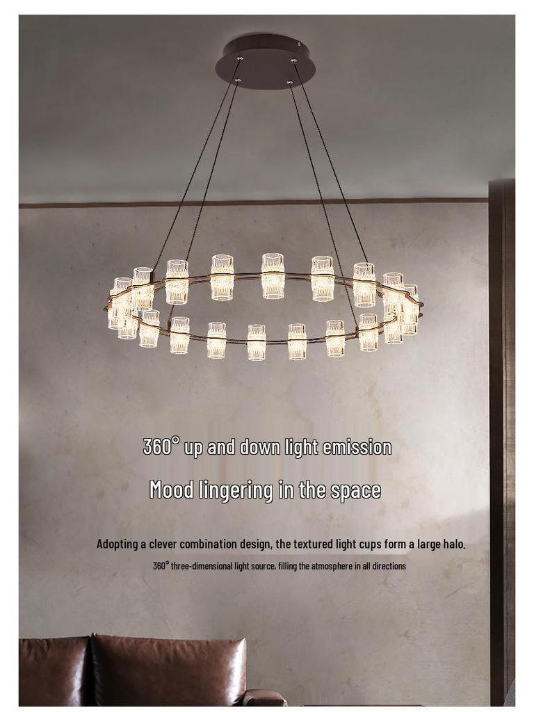 Postmodern Minimalist Chandelier for Living Room, Restaurant, or Bedroom - Italian Round Ring Design