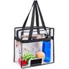 1/2pcs PVC Makeup Storage Bag Portable Large Capacity Waterproof Clear Tote Shoulder Bag with Zipper for Travel Washing Shopping