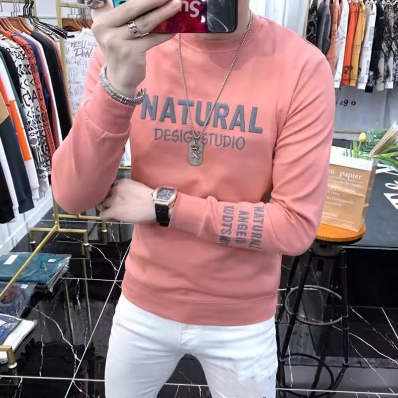 High-End Men's European Sweatshirt: Trendy, Long-Sleeved, Plus Velvet, Spring/Autumn, Thickened Winter Top