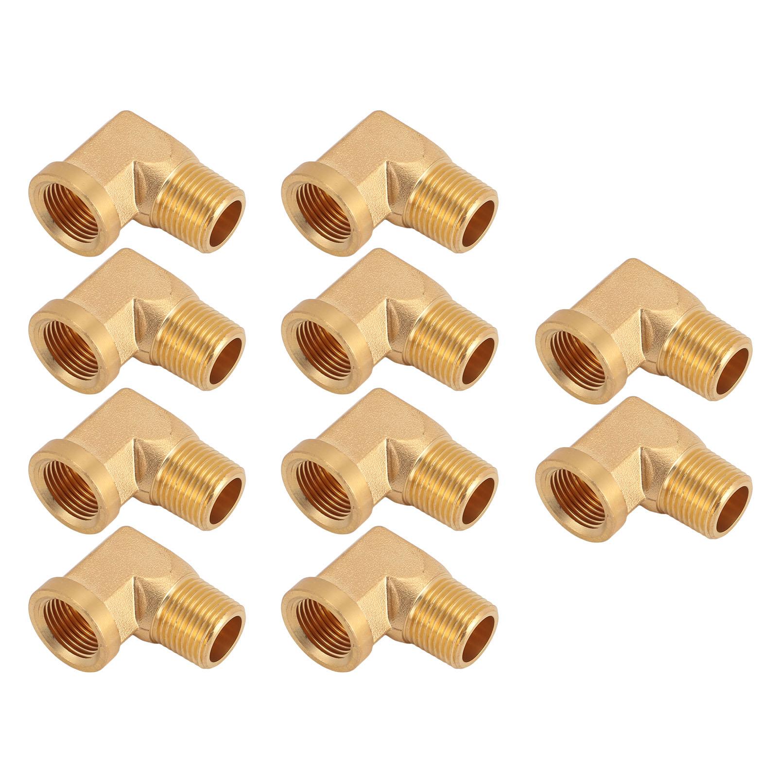 

10PCS Hose Elbow Connector Solid Brass 38in NPT Male to Female 90 Degree Garden Hose Elbow Adapter
