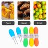 4PCS Barbecue Corn Needle Grilling Stainless Steel Corn Cob Holders Reusable BBQ Sweetcorn Holders