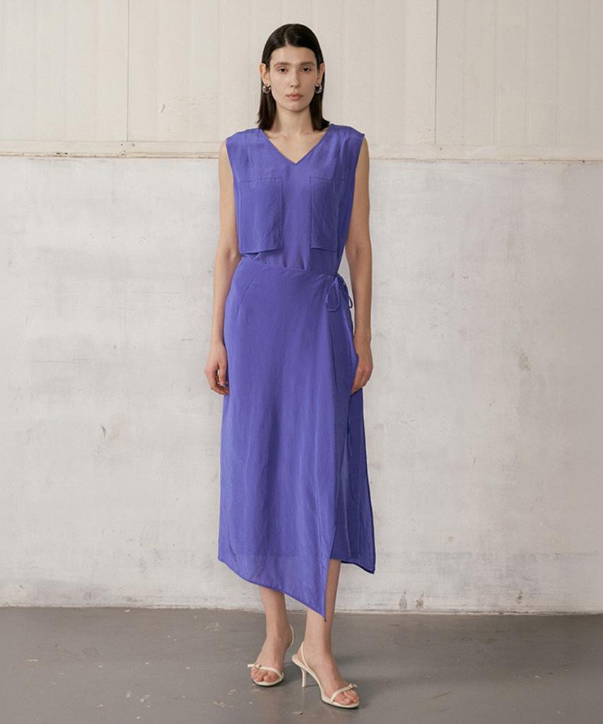 Baniseunyuyog 26Ss Bella Wrap Layered Dress Blue