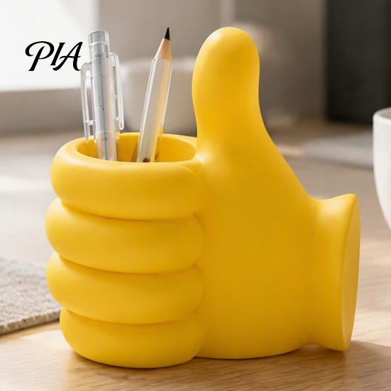 Desk Organizer for Stationery 3D Printed Thumbs?Up Pen Holder, Funny Gesture Shaped Organizer, Creative Thumb-Up Pencil Holder Cup, Cute Desktop