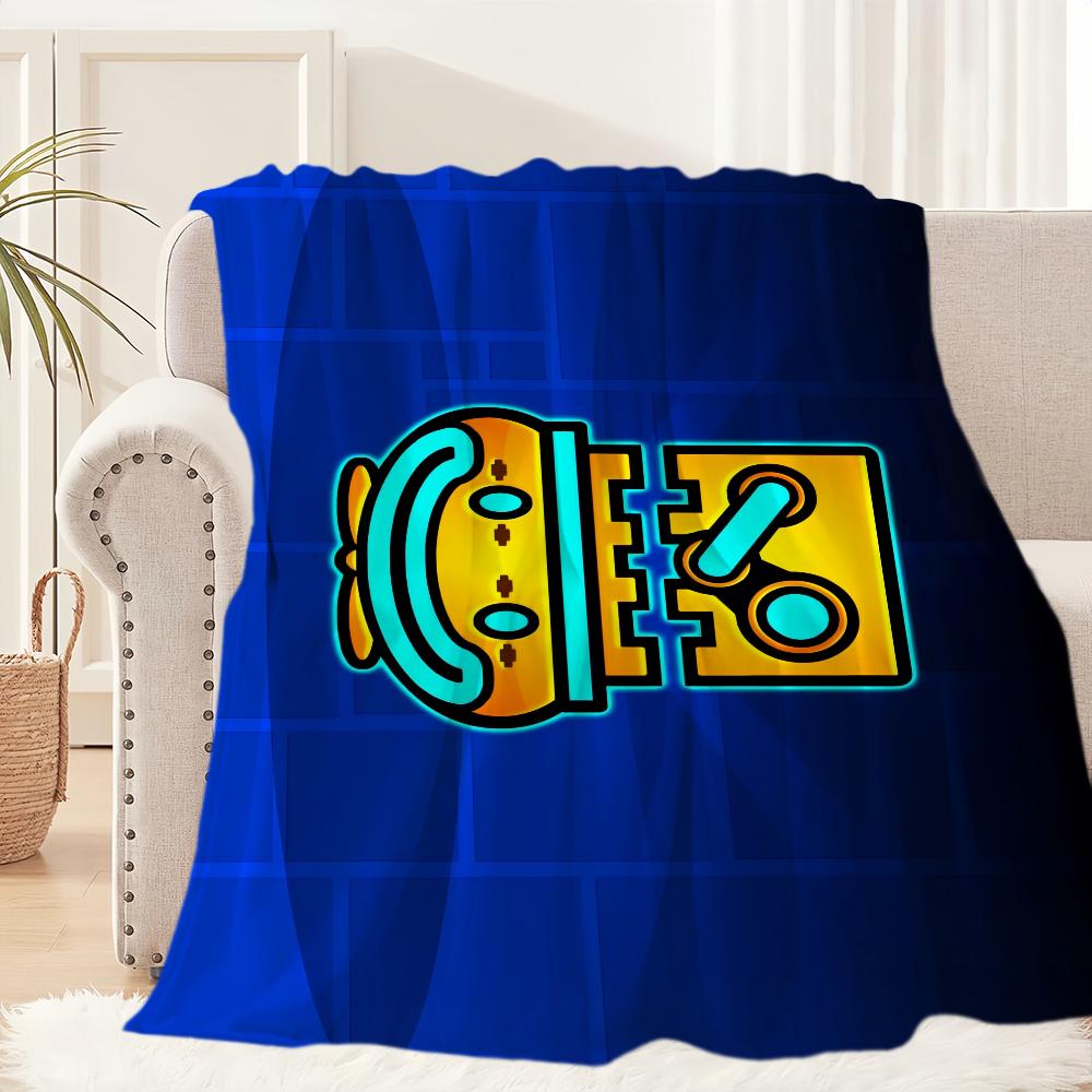 Game Interesting Geometry Dash Lite Blanket Blanket for Couch Sofa Travel Home Hiking Picni Bed Beding Flannel Blanket gift