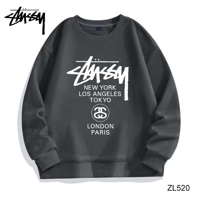 

Stussy зимний высококачественный хлопковый флисовый теплый свитер с круглым вырезом, свитер для пар с принтом World Tour