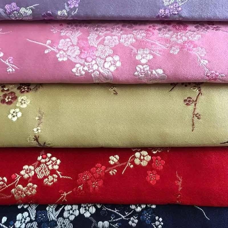 Wide 150cm Imitation Three Five Brocade Brocade Jacquard Fabrics Red and Black for Sewing Cheongsam DIY Bag Clothing Materia