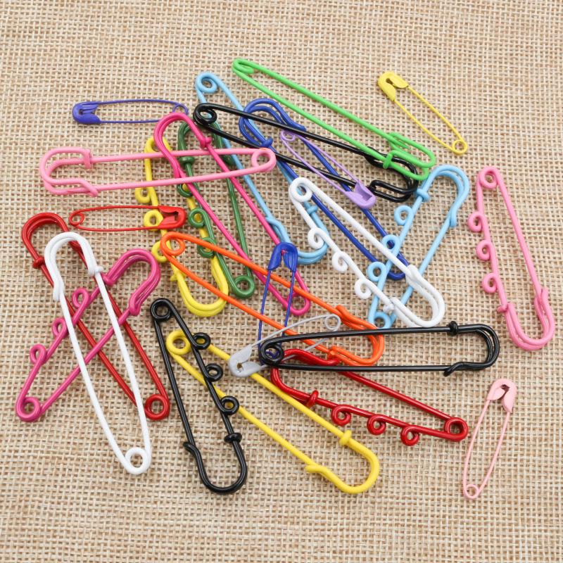 Eco-friendly Colored Spray Paint Safety Pin Brooch Doll Pendant DIY Jewelry Accessories