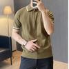 Men's Italian Business Casual Striped Polo Shirt: Light, Breathable, Short-Sleeved, Knitted T-Shirt