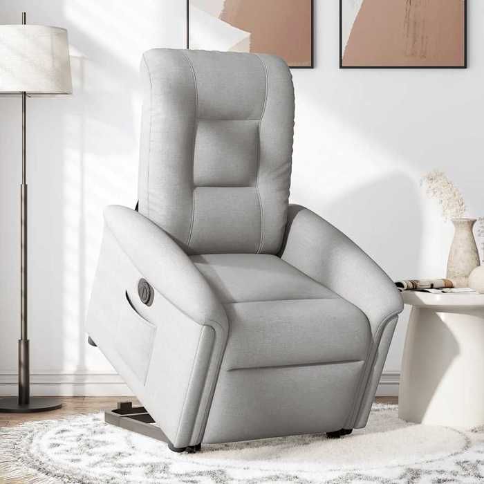 VidaXL Fauteuil inclinable électrique gris nuage tissu, chaise inclinable électrique, fauteuil électrique pour personnes 3303283