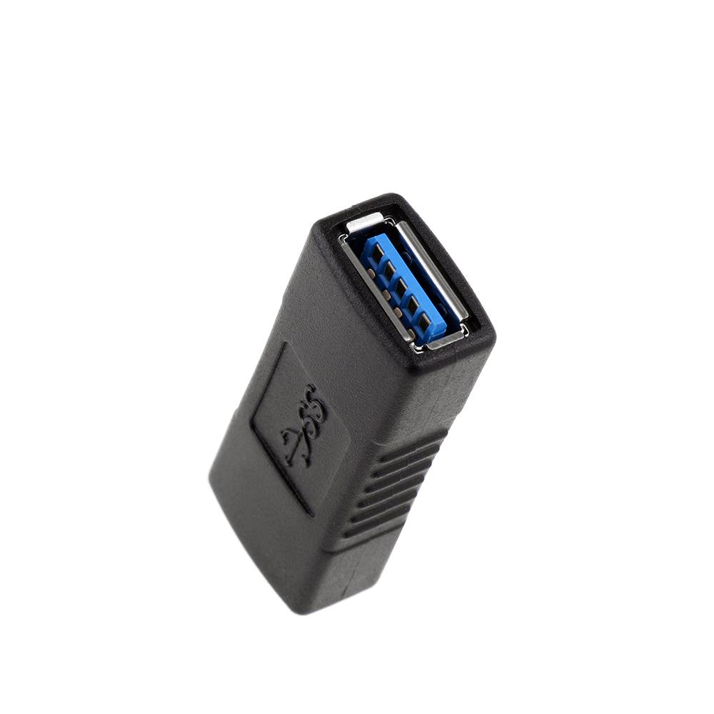 Black Blue Consumer Electronics Coupler Gender Connector USB 3.0 Adapter Type A Female To Female