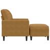 Armchair with Footstool Brown 60 cm Velvet