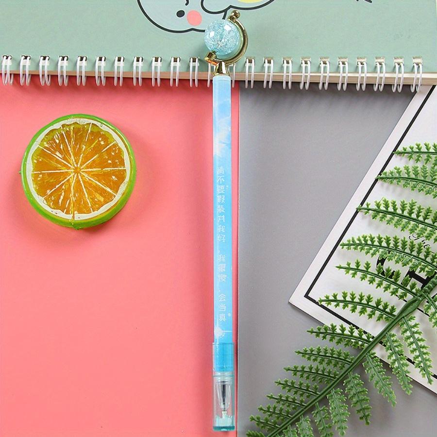 Back to school season 1Pc 0.5mm creative crystal globe gel pen cap removal fun text flower film styling pen cute stationery water-based pen
