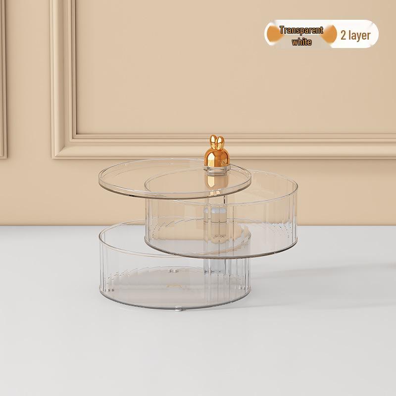 Luxury Cartoon Rabbit Multi-Layer Rotating Fruit and Snack Box with Lid