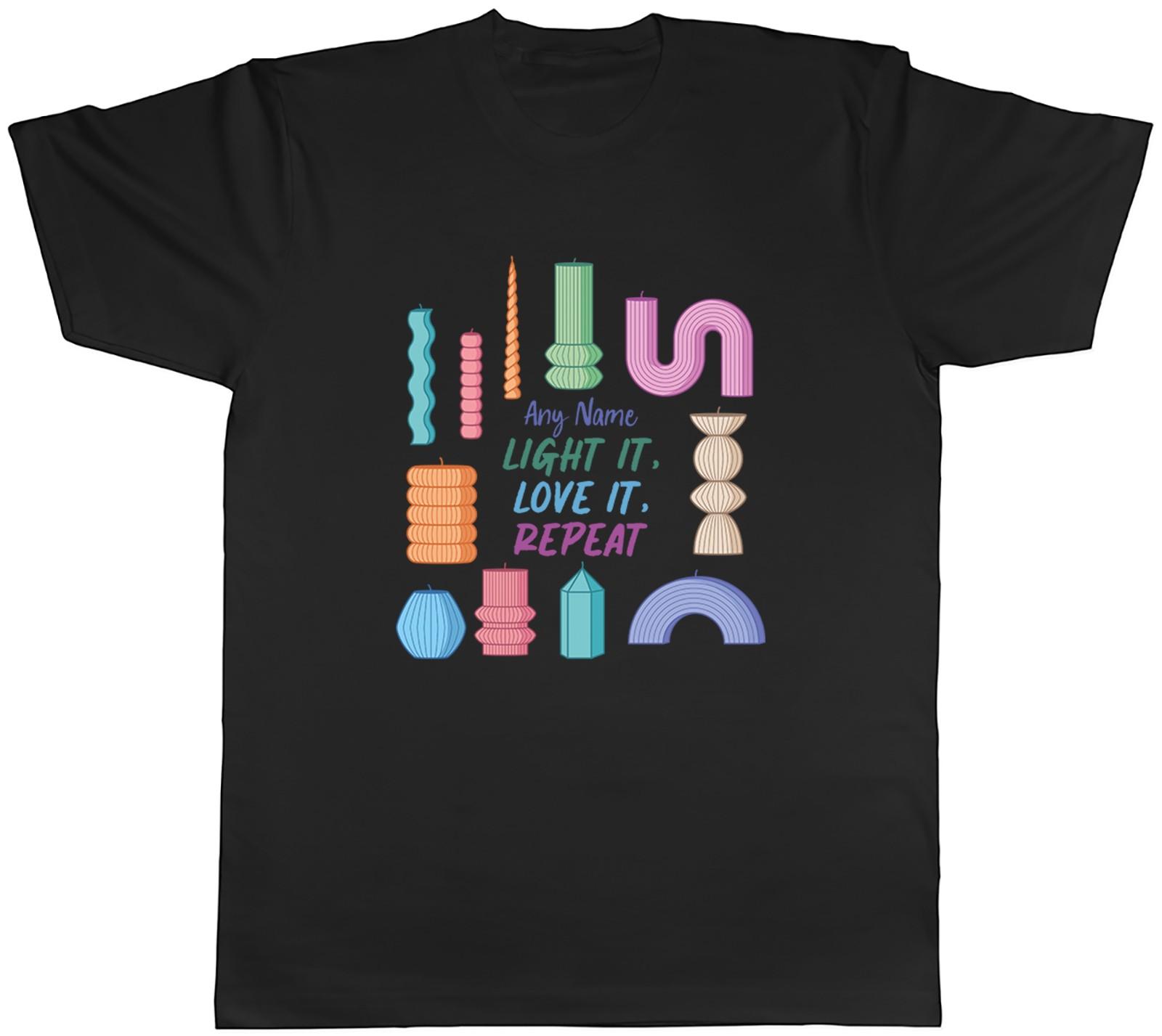 Personalised Candle Lover Mens T-Shirt Tee Gift Top L