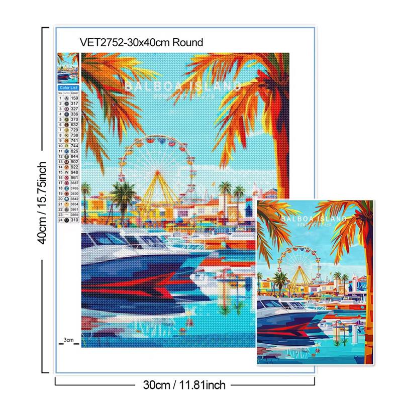 Urban Architecture Diamond Painting Kit London Street View DIY Full Round Mosaic Embroidery Home Decoration for Beginners