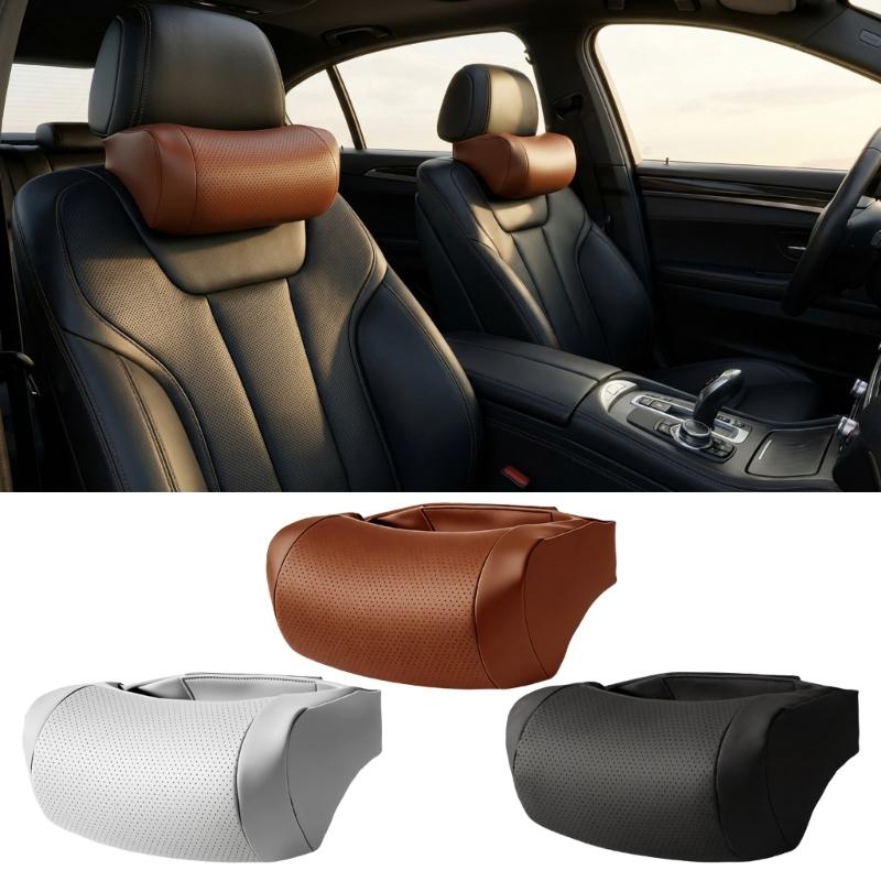 Comfortable Supportive Car Headrest Support Pillow With Ventilated Leather Cover Suitable For Any Time Of Year Neck Relief