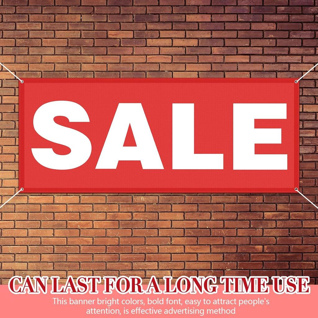 2x5 Feet Sale Signs for Retail Store Vinyl Banner Sign with Metal Grommets Reble Weatherproof Sale Banner for Outdoor Indoor Advertising Business
