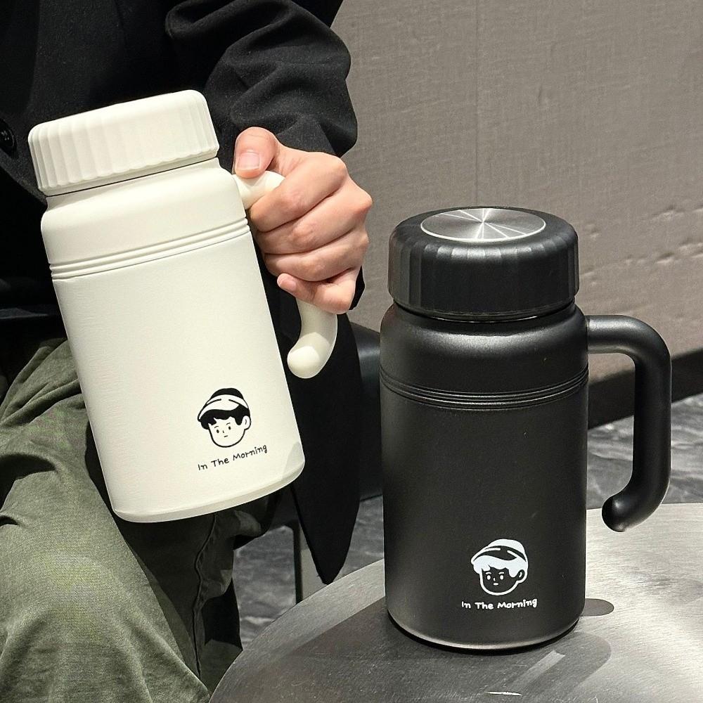 Coffee Cup Large Capacity Stainless Steel Water Bottle Stylish 1000 ml Insulated Cup with Handle Leak-Proof Tea Cup Outdoor Use