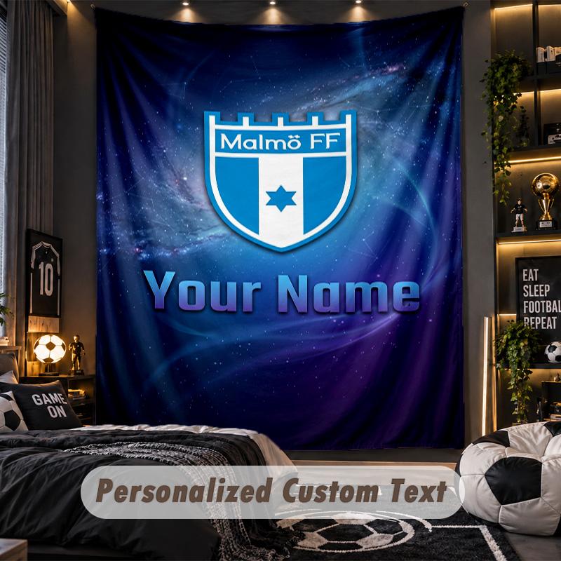 TapestryMalmö FF Custom Name Text Personalized Wall Hanging Tapestry Home Wall Decor