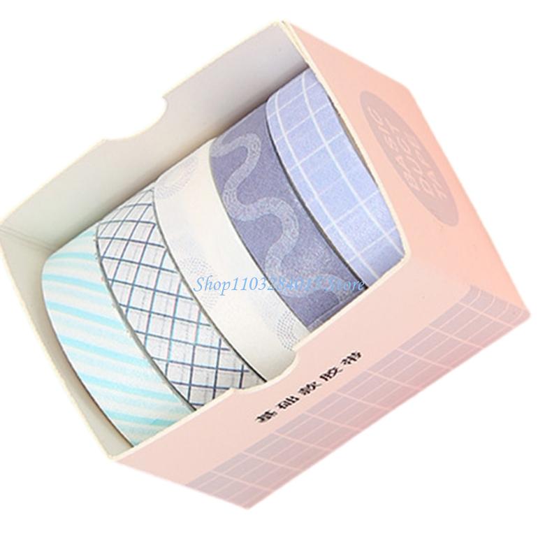 R6FF 5Rolls Decorative Tape for Art Craft 10mmx2m Scrapbooking Decoration Tape Craft Supplies for Journal Planner Wrapping