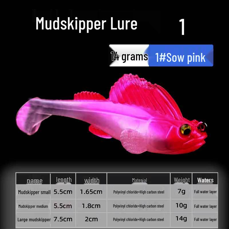 Mudskipper Anti-Snag T-Tail Soft Bait Lure for Bass, Catfish, Blackfish & Mandarin Fish