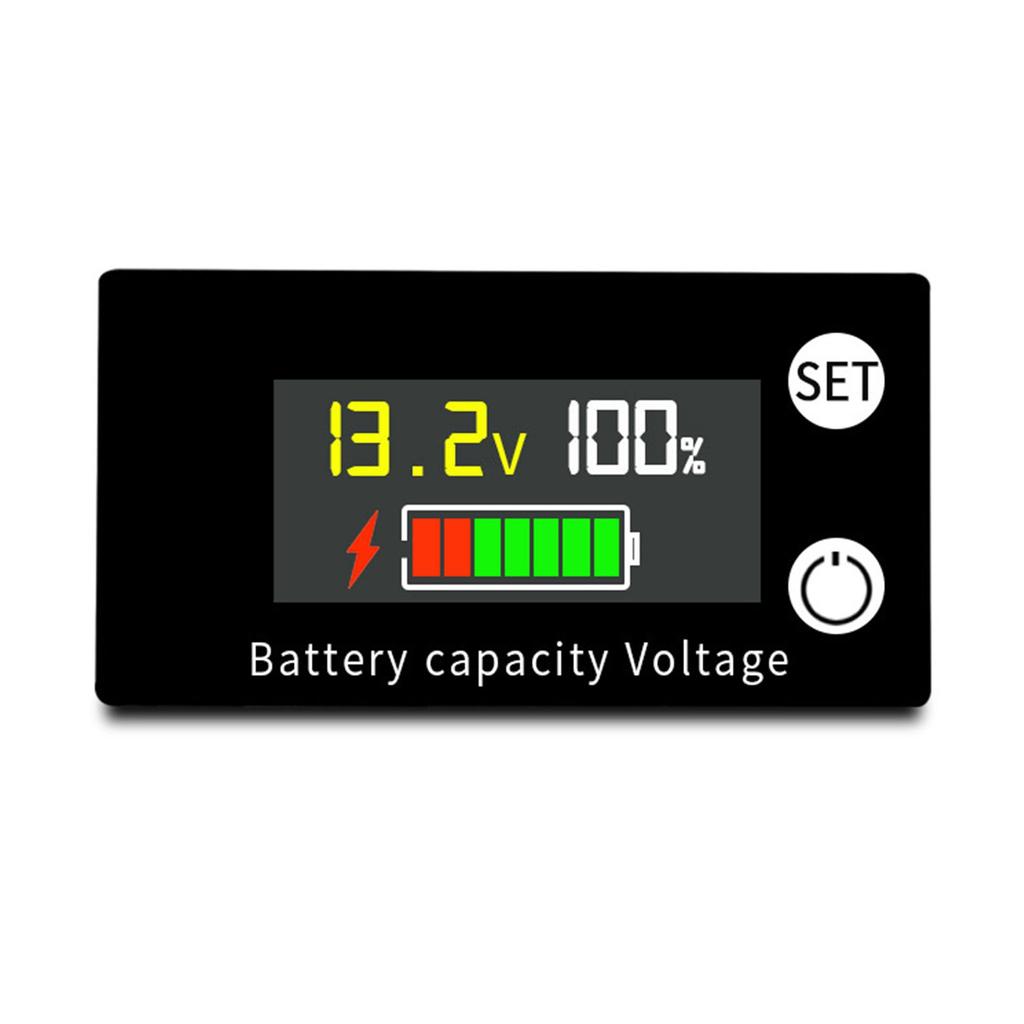 DC 8V-100V Battery Capacity Indicator Lead Acid Lithium LiFePO4 Car Motorcycle Voltmeter Voltage Gauge 12V 24V 48V 72V Black