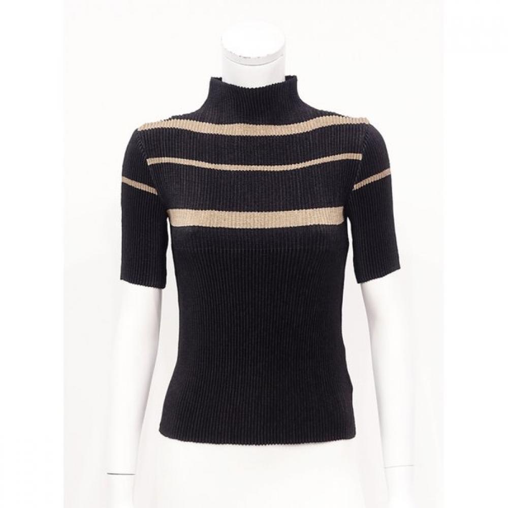 Specchio Slim Short Sleeve High Neck Blouse 442 168
