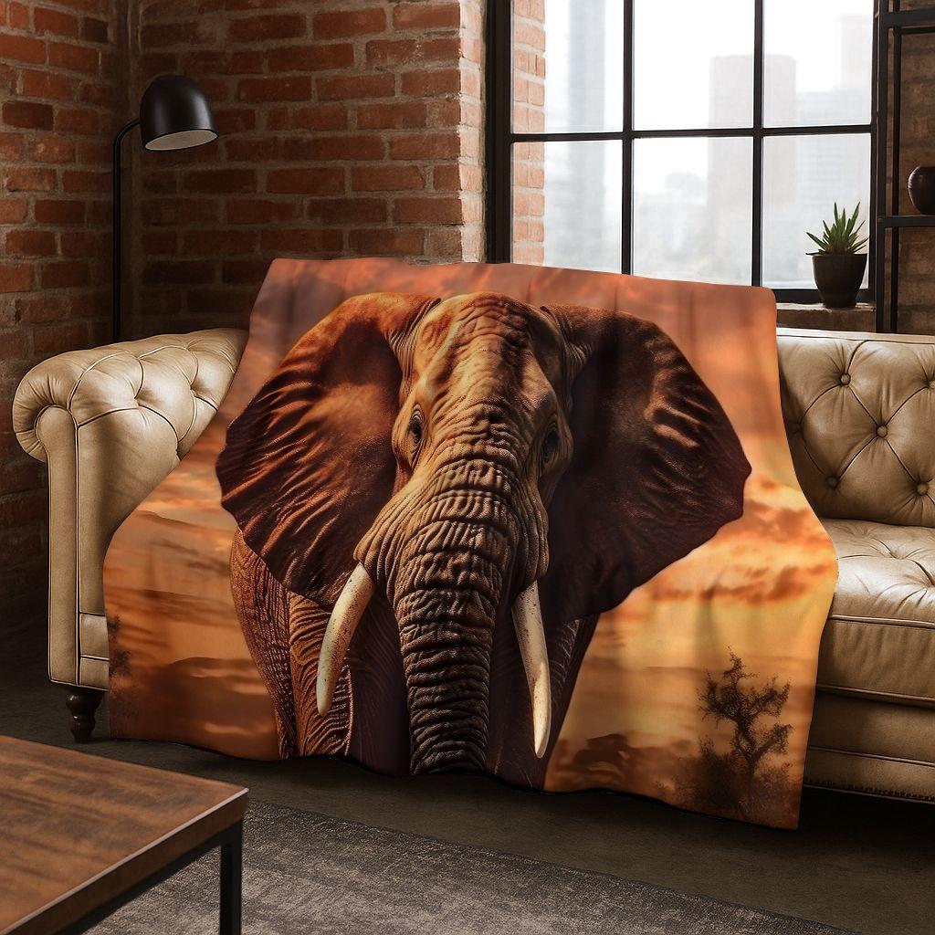 26 Style Wisdom Elephant Cartoon Flannel Blanket,Cozy Soft Throw Blanket for Home Bedroom Bed Sofa Picnic Office Cover Gift Kids