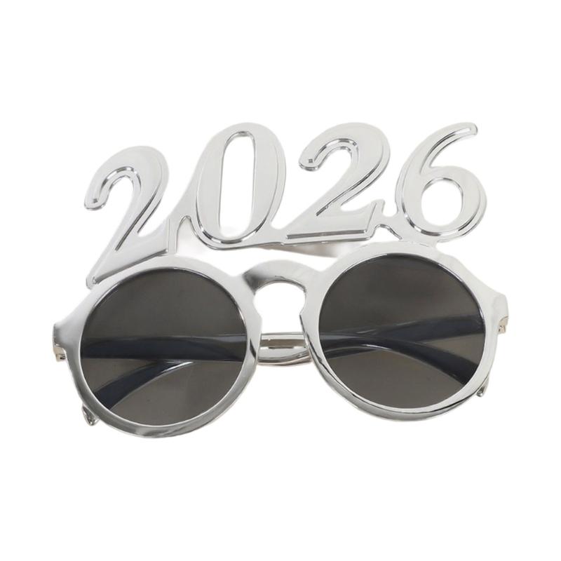 2026 Feestbril Met Ronde Glazen Nieuwjaarsviering Oogbescherming Praktische PC Universele Feestbril Voor Vrouwen