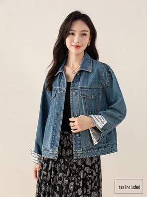 Yi Fei Women’s Vintage Loose Denim Jacket – New Spring Arrival, Versatile Casual Lapel Outerwear