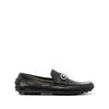 Ferragamo Gancini Plaque Driver Shoes Black