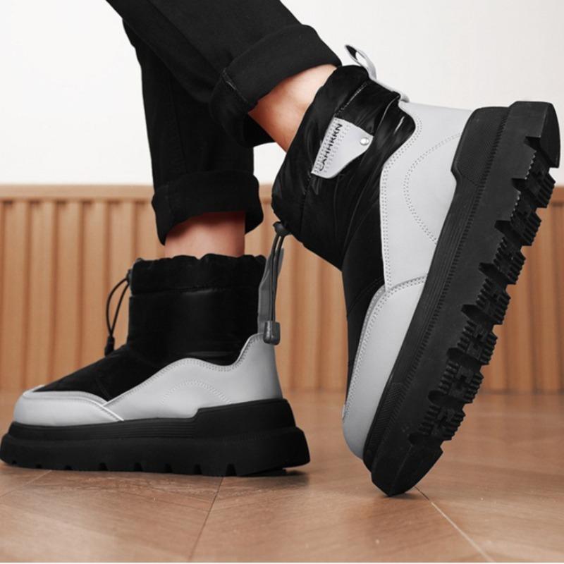 Men'S Winter Boots Warm Waterproof Non-Slip Plush Sneakers Shoes Winter Slippers Male Tenis Boots