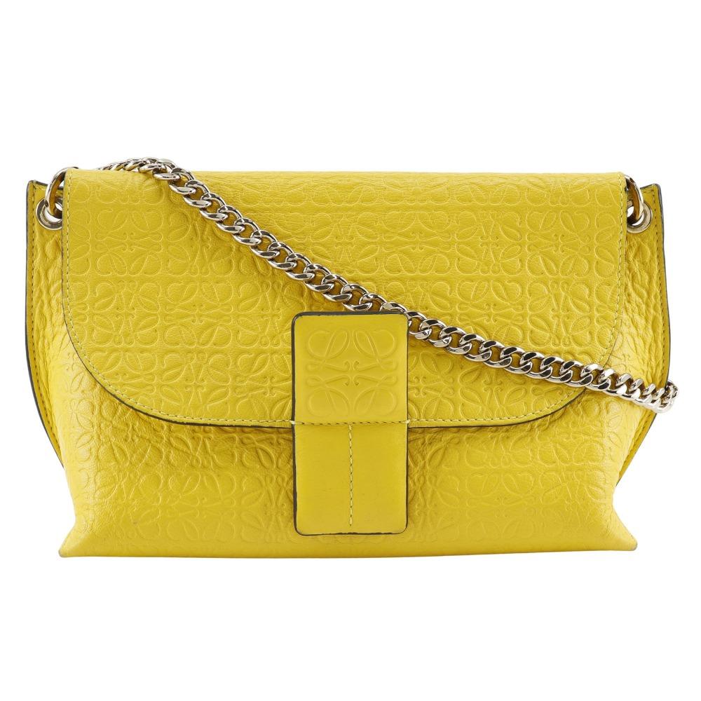 

LOEWE Avenue Shoulder Bag Repeat anagram ChainShoulder yellow Calfskin Women Used