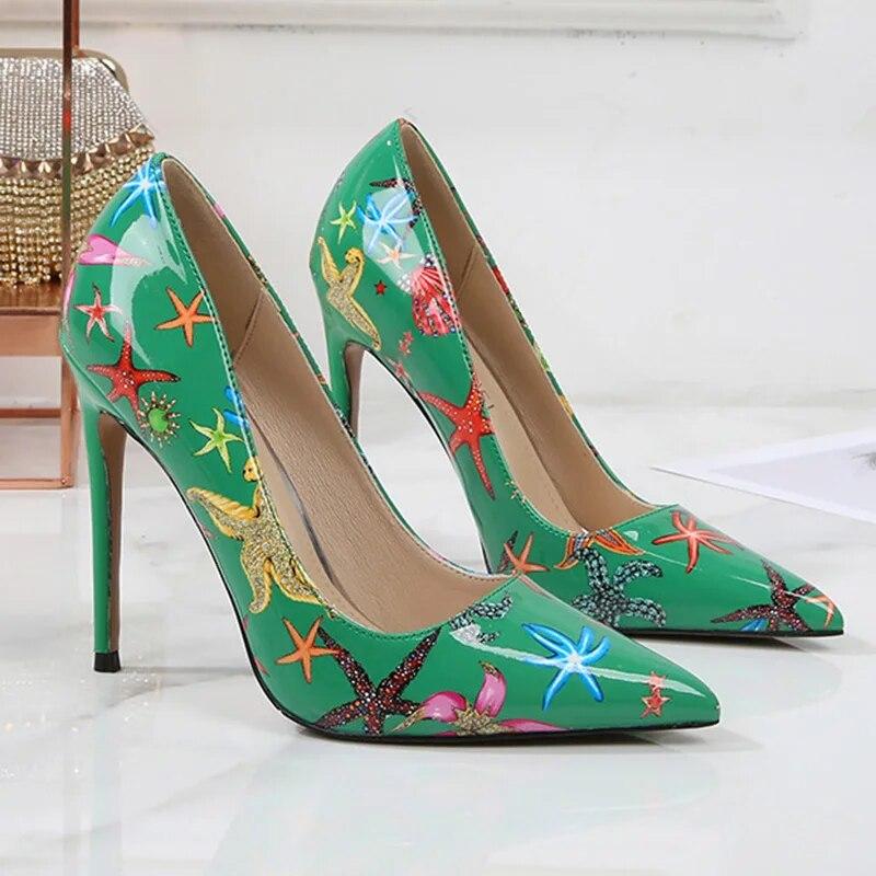 Moteriški 12 cm aukštakulniai moteriški stiletto smailianosiai aukštakulniai mada seksuali podiumo 12 cm kulnas WZ