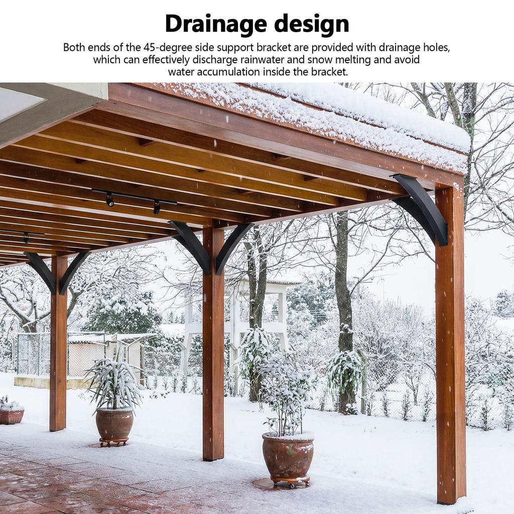 45 Degree Post Bracket 4x4in (Actual 3.2x3.2in) Angle Pergola Bracket with Mounting Screws for Gazebos Tree Houses Cabins Patios