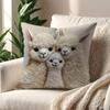 Cute Alpaca Family D Cushion Cover Pillow Case Plush Fabric Soft Double Sided Print Sofa Cushion Cover Throw Pillow Covers
