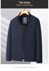 Red Festive Small Stand-Collar Casual Jacket for Middle-Aged Men - Spring/Autumn