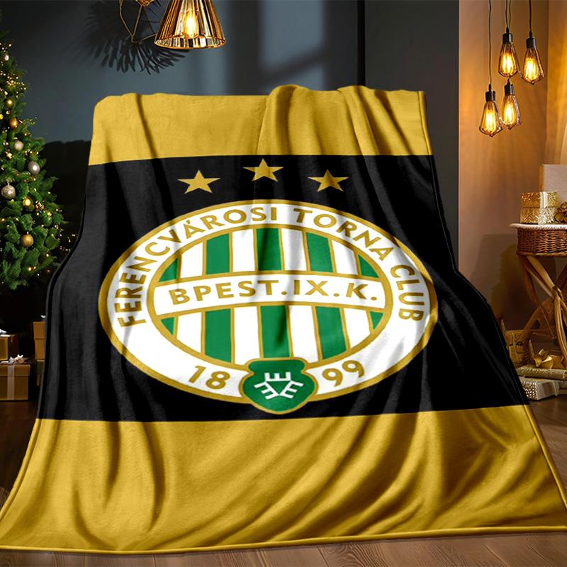 Ferencvaros TC Fußballverein Decke Outdoor Flanelldecke für Camping, Wandern, Gartenpartys, Picknick-Zubehör, Geschenk für Familie und Freunde