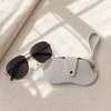 Sunglasses Storage Pouch, Imitation Leather Hanging Glasses Case with Carabiner, Portable Eyeglasses Holder for Bag