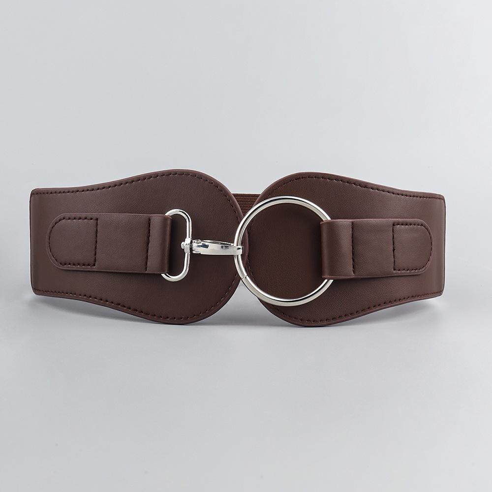 

1Pcs Luxury Ladies Wide Belt Elastic Vintage Buckle PU Leather Belt Wide Fashion Wild Pin Buckle Women s Belt Waist Seal Belts Single code