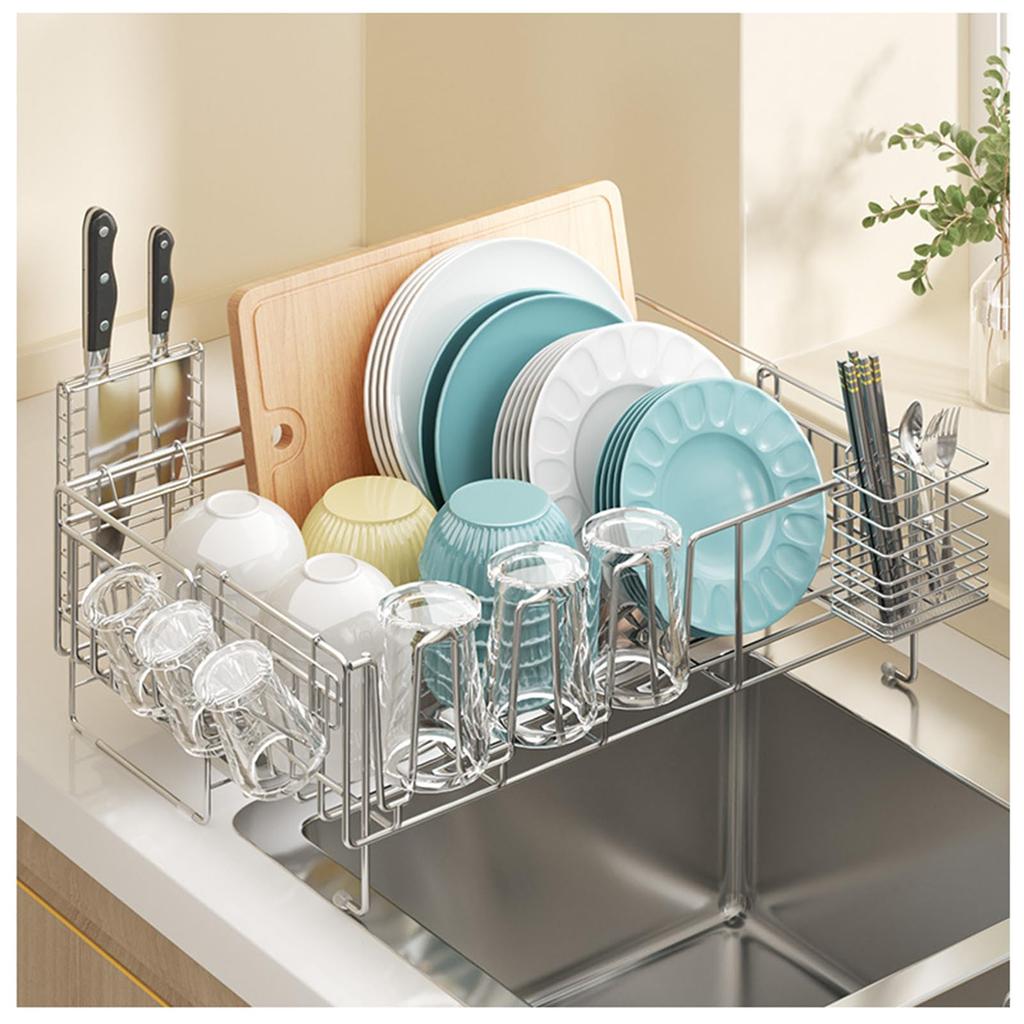 VARMHUS Extendable Drainer Washing Slim Drainer Sliding Dish Drainer Above the Drainer Next to the Storage Dish Large Capacity Rack, Rack, Basket,