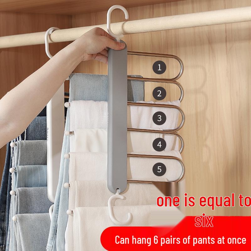 Goose-Shaped Stainless Steel Retractable Pants Hanger – Foldable Multifunctional Clothes & Storage Clip