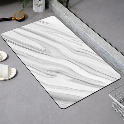 Marble Print Bath Mat Bathroom Non-slip Shower Foot Mats Absorbent Quick Dry Toilet Rugs Carpet Doormat Washable Easy To Clean
