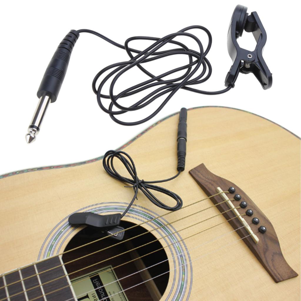 Guitar Acoustic Clip On Pickup Universal Piezo Contact Microphone for Guitar Bass Mandolin Bouzouki Violin Banjo Ukulele