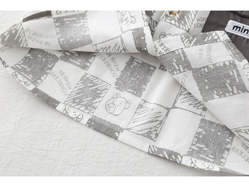 Boys' Summer 2025 Plaid Short Sleeve Shirt & Shorts 3-Piece Set