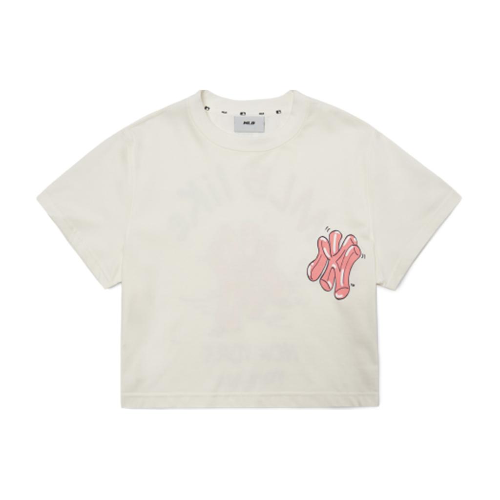 New MLB T Shirt Women's Ivory White 3FTSL8023-50IVS