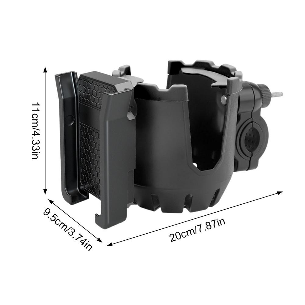 

Мотоциклетный держатель для бутылки, крепление для телефона, держатель для бутылки с водой, держатель для мобильного телефона, подстаканник для велосипеда 2 в 1, держатель для напитков на руль и раму чёрный