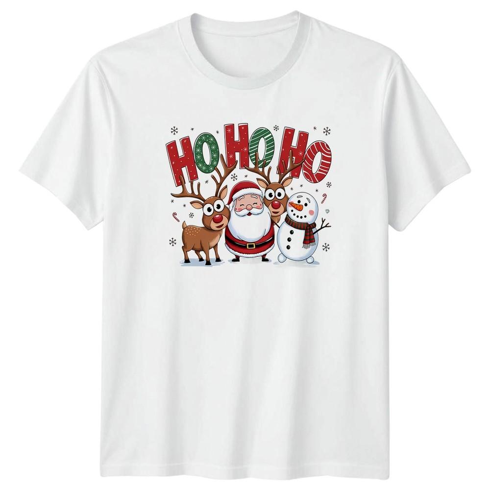 Ho Ho Ho Santa Reindeer SnowUnisex Christmas Holidays Unisexs Unisexs Graphic Tee S