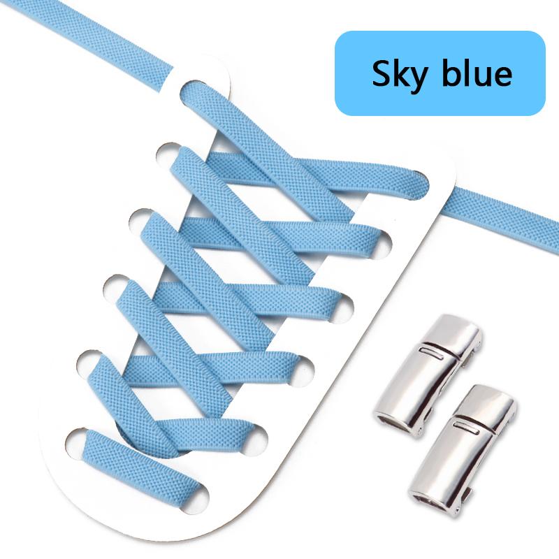 Magnetic Shoelaces without ties Elastic Laces Sneakers No Tie Shoe laces Tennis Kids Adult 8mm Flat Shoelace Shoe Accessories