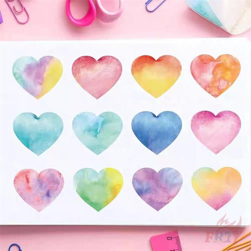 

500Pcs/Roll Colorful Ink Heart Kids Rewards Stickers - DIY Scrapbooks Album Decor Sealing Label Decals